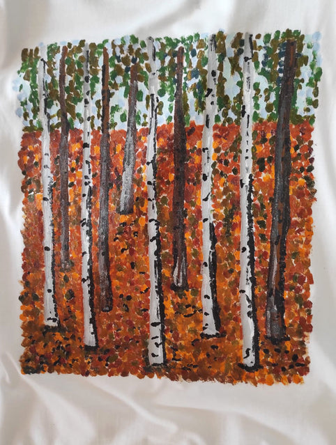 Vom Wald inspiriert: Mein handbemaltes T-Shirt nach Klimt