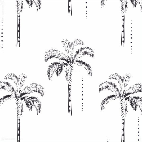 Palmen schwarz weiß Muster für Vorhänge und Gardinen