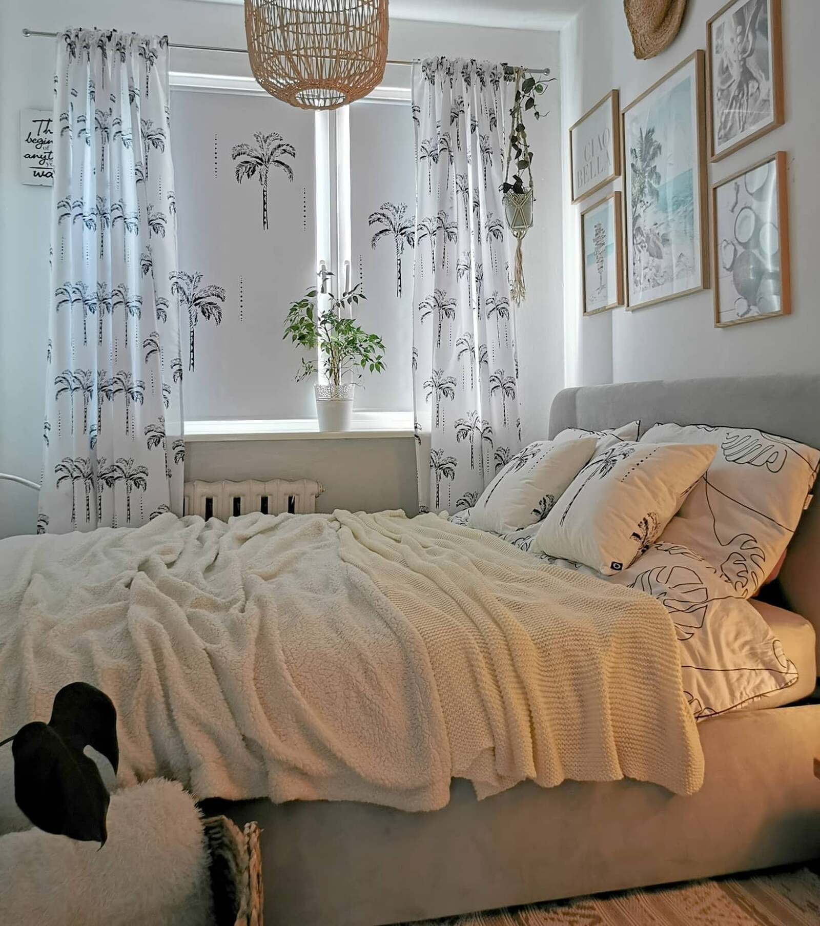 Vorhänge Schlafzimmer Palmen