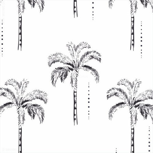 Palmen schwarz weiß Muster für Vorhänge und Gardinen