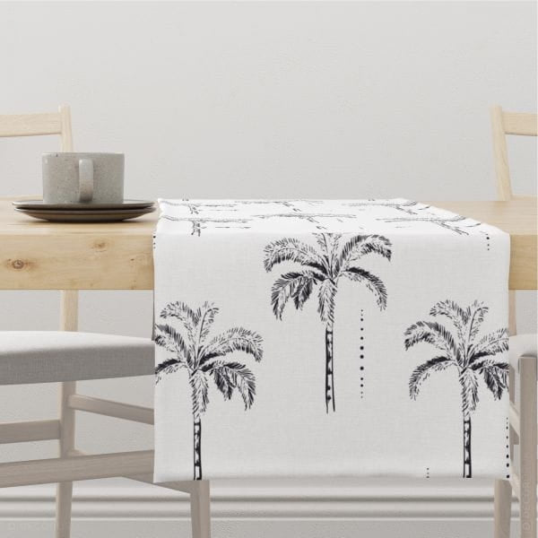 Tischläufer Black & White Palmen
