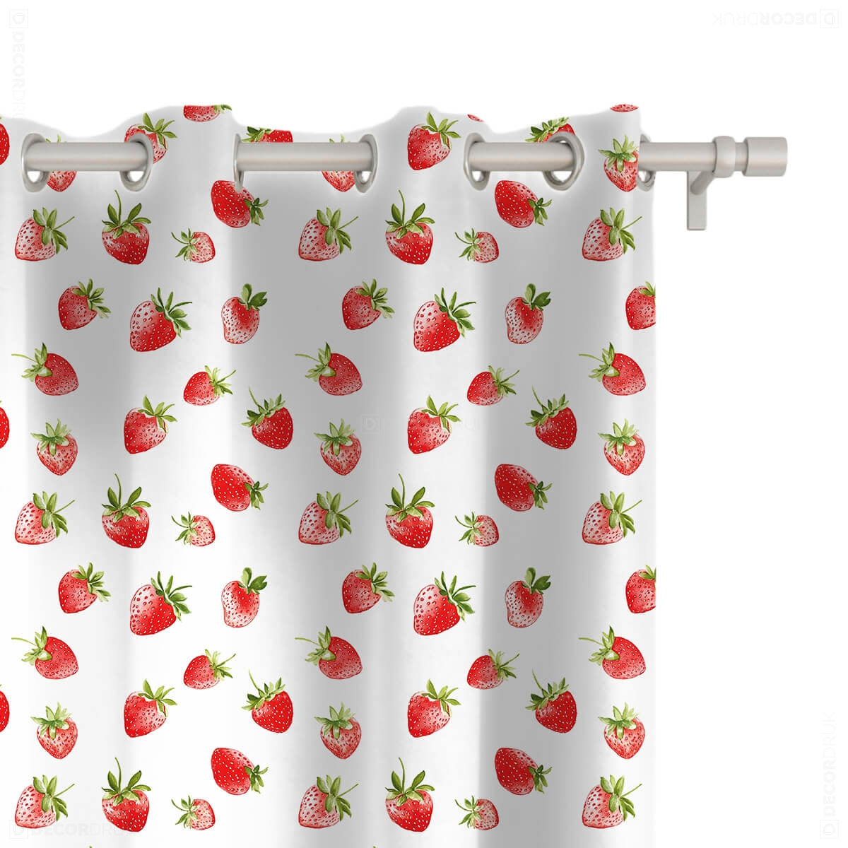 Vorhänge mit Erdbeeren Muster für die Küche oder Vorraum