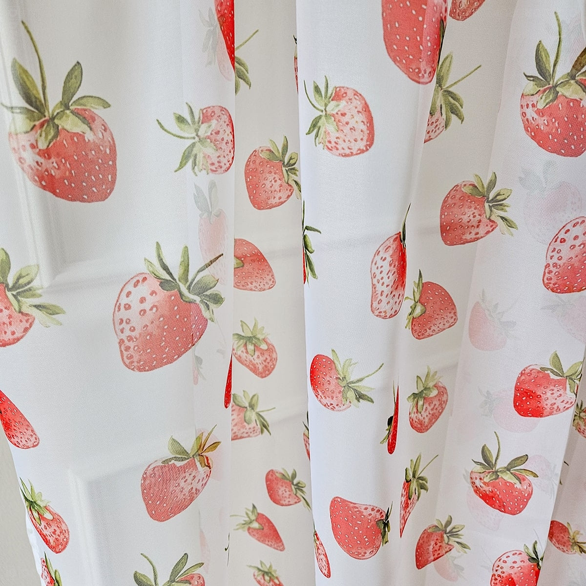 Gardinen für Küche Erdbeeren