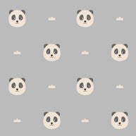 Gardinen und Vorgänge Kinderzimmer Panda Muster Grau