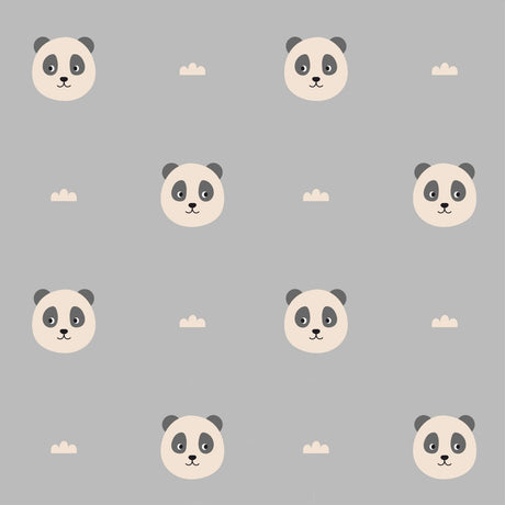 Gardinen und Vorgänge Kinderzimmer Panda Muster Grau