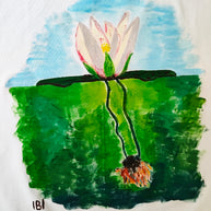 Wasserlilie handbemaltes T-Shirt