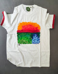 Handbemaltes T-Shirt Sonnenuntergang Acrylfarben Belisimo