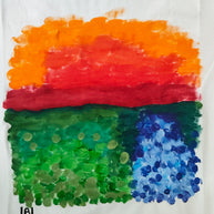 T-Shirt Handgemalt Sonnenuntergang