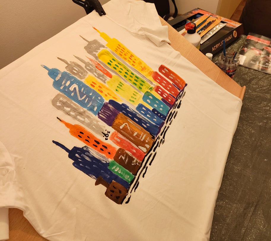 Design T-Shirt handbemalt City Life