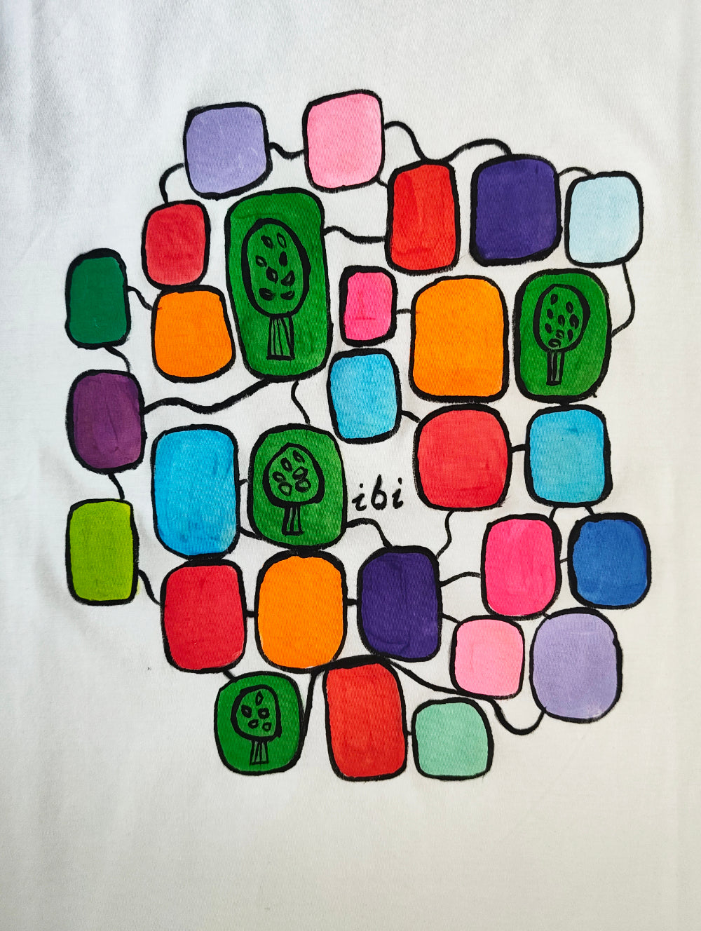 Muster T-Shrt handbemalt Ecosystem