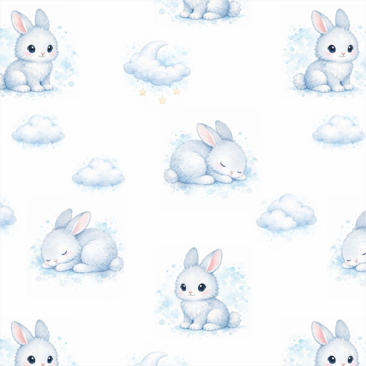 Vorhang blauer Hase D-108