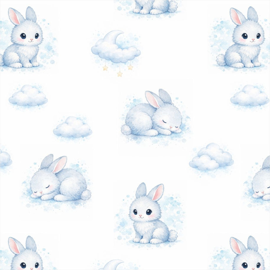Vorhang blauer Hase D-108