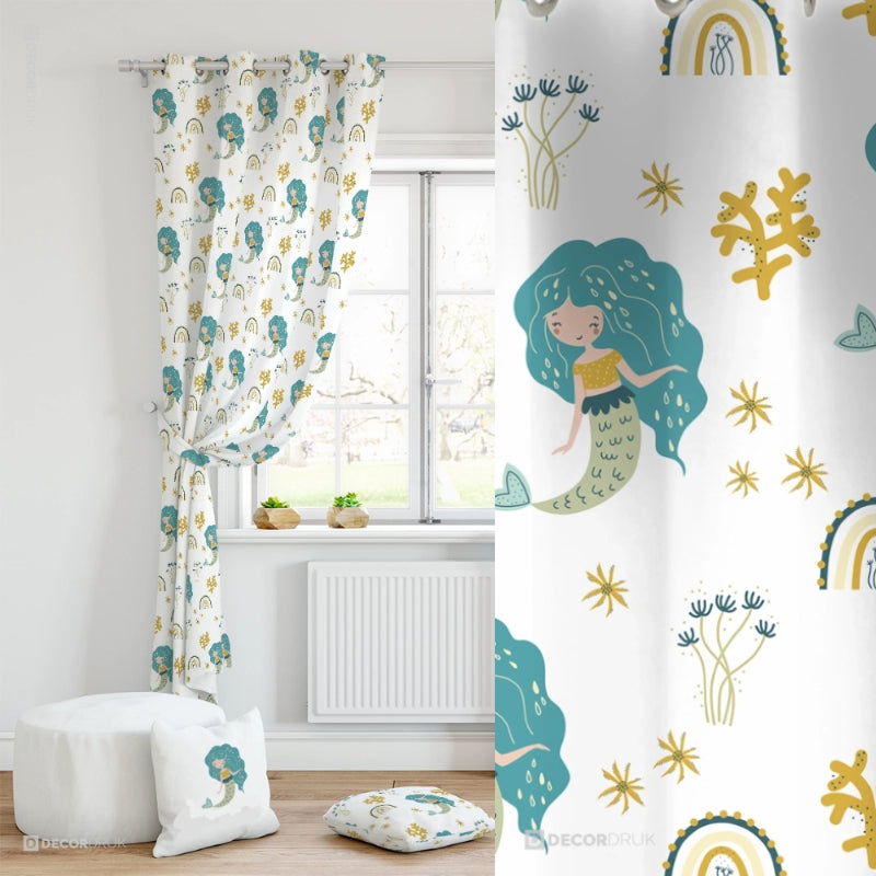 Vorhänge Mädchenzimmer Meerjungfrau