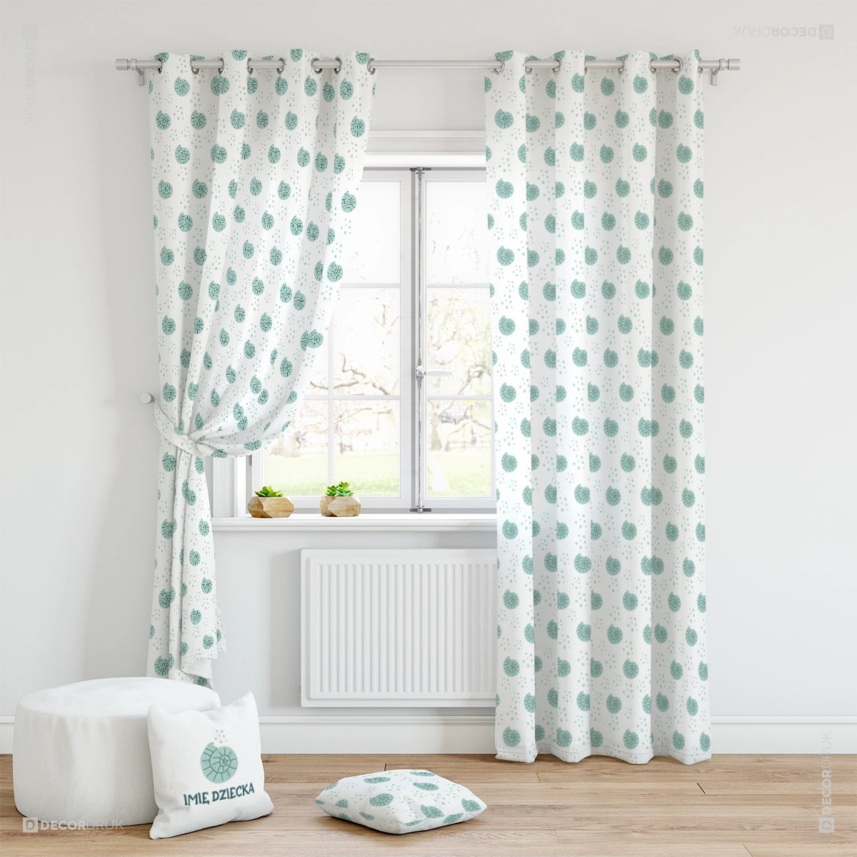 Kinderzimmer Vorhang Türkise Muscheln