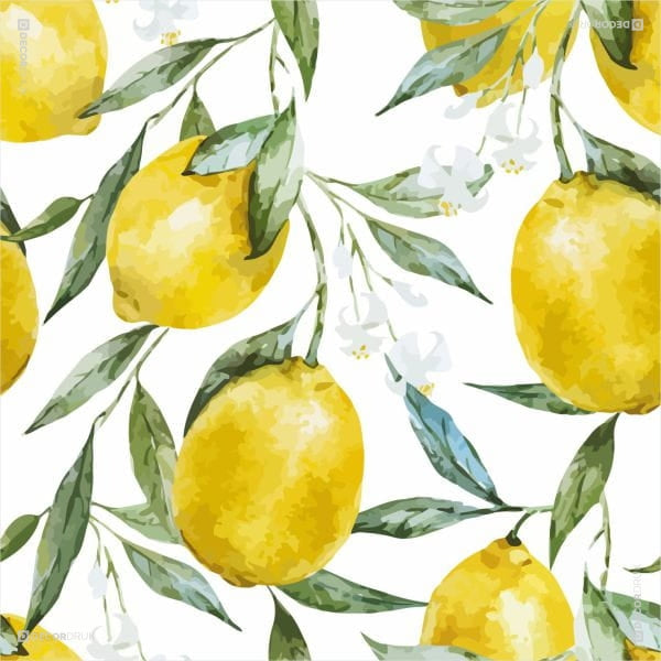 Vorhang Muster Zitronen