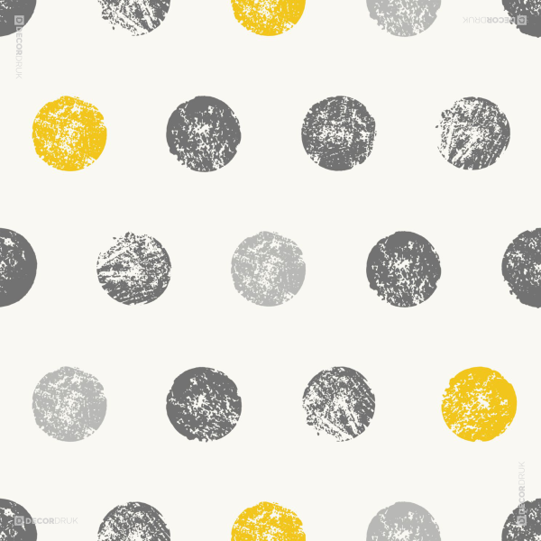 Tischläufer Muster graue und gelbe Punkte