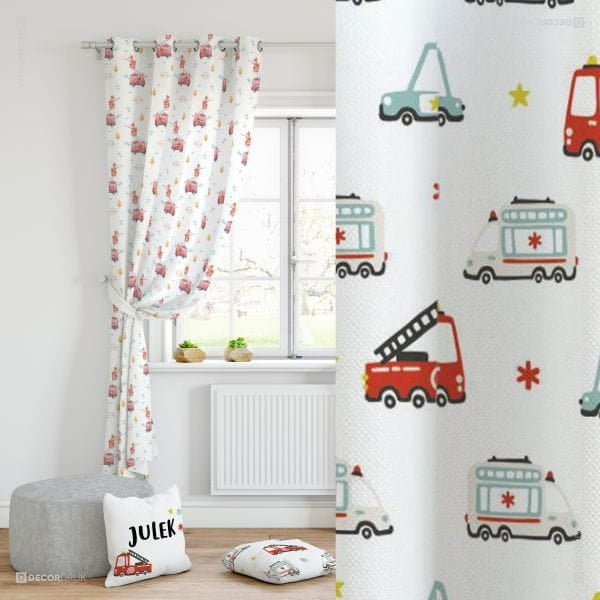 Kinderzimmer Vorhänge Feuerwehrwagen