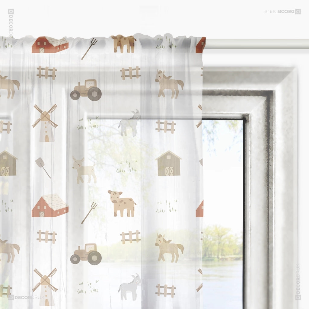 Gardinen für Kinderzimmer Bauernhof