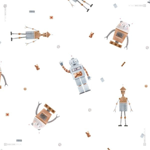Vorhang Muster Roboter