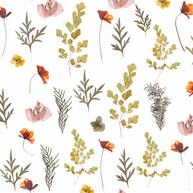Getrocknete Wildblumen Vorhang Muster