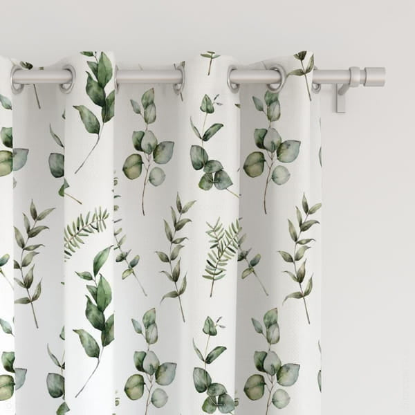 Grüne Zweige Vorhänge Wohzimmer oder Vorraum sowie Küche