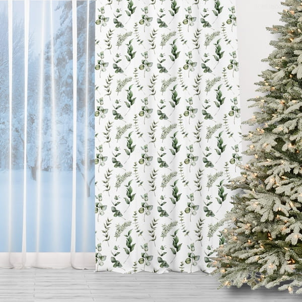 Vorhänge Wohnzimmer Grüne Zweige 150cm
