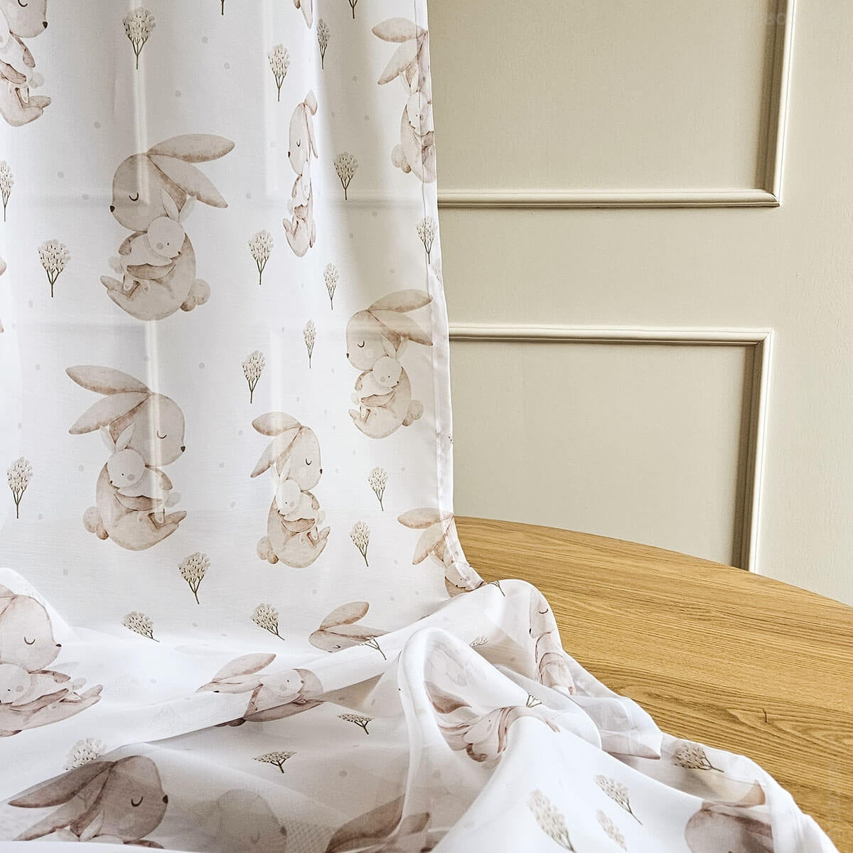 Gardinen Kinderzimmer braune Hasen