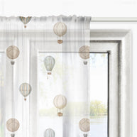 Gardinen für Kinderzimmer vintage Ballons Braun und Grau