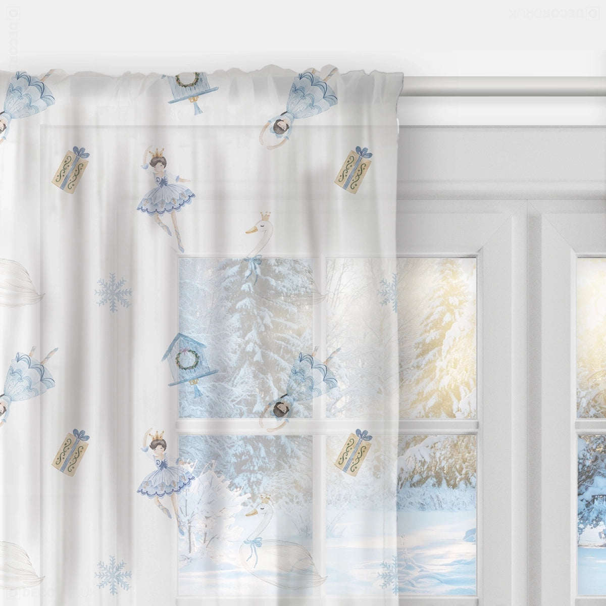 Gardinen für Mädchenzimmer blaue Baletttänzerinnen