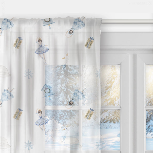 Gardinen für Mädchenzimmer blaue Baletttänzerinnen