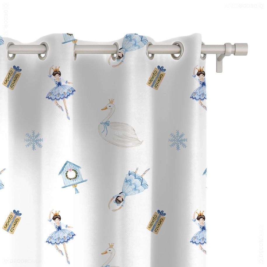 Vorhang für Kinderzimmer Blaue Balletttänzerin