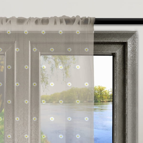 Gardinen Gänseblümchen auf Beige