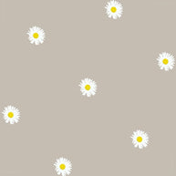 Gardinen Muster Gänseblümchen Beige
