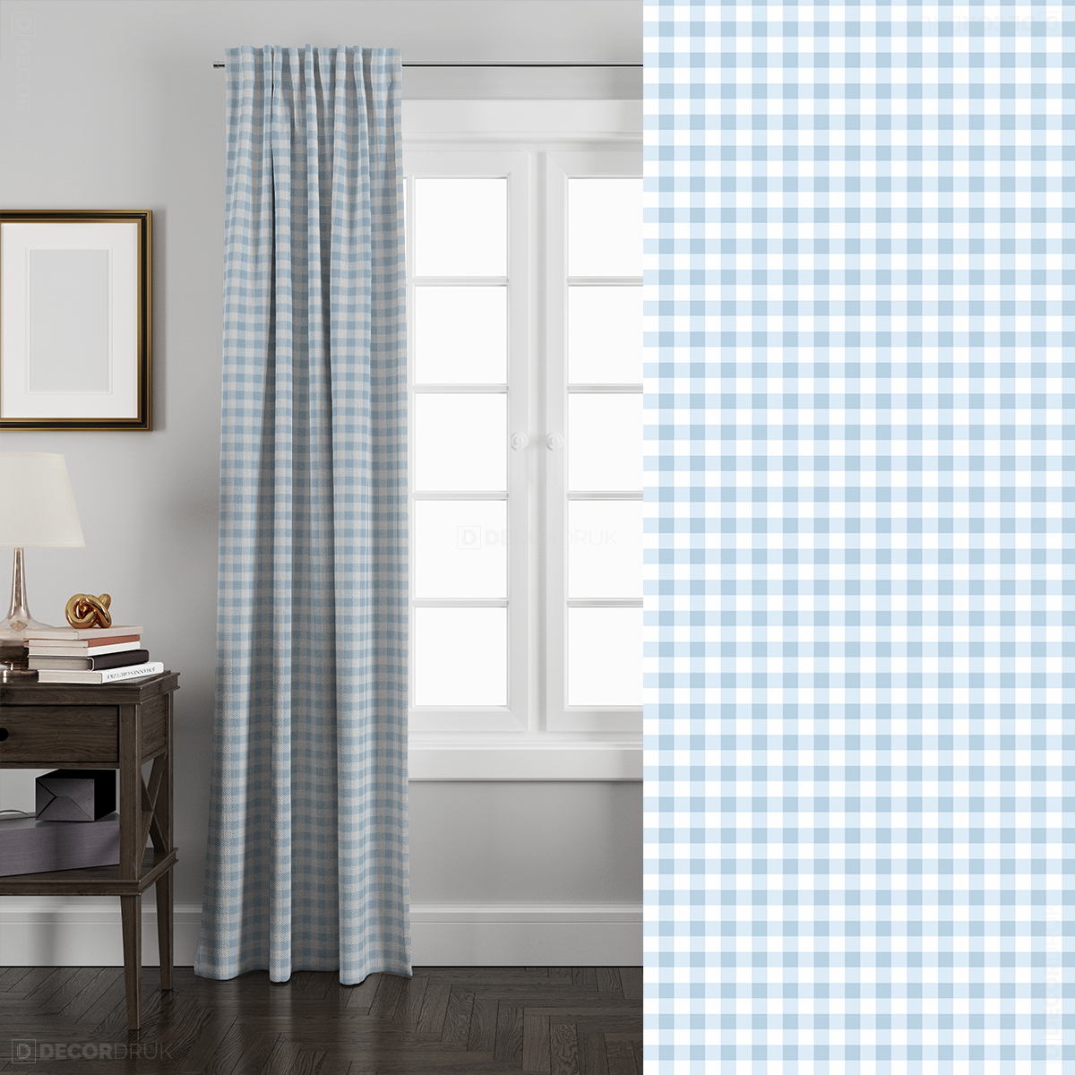 Küchen Vorhang blau kariert