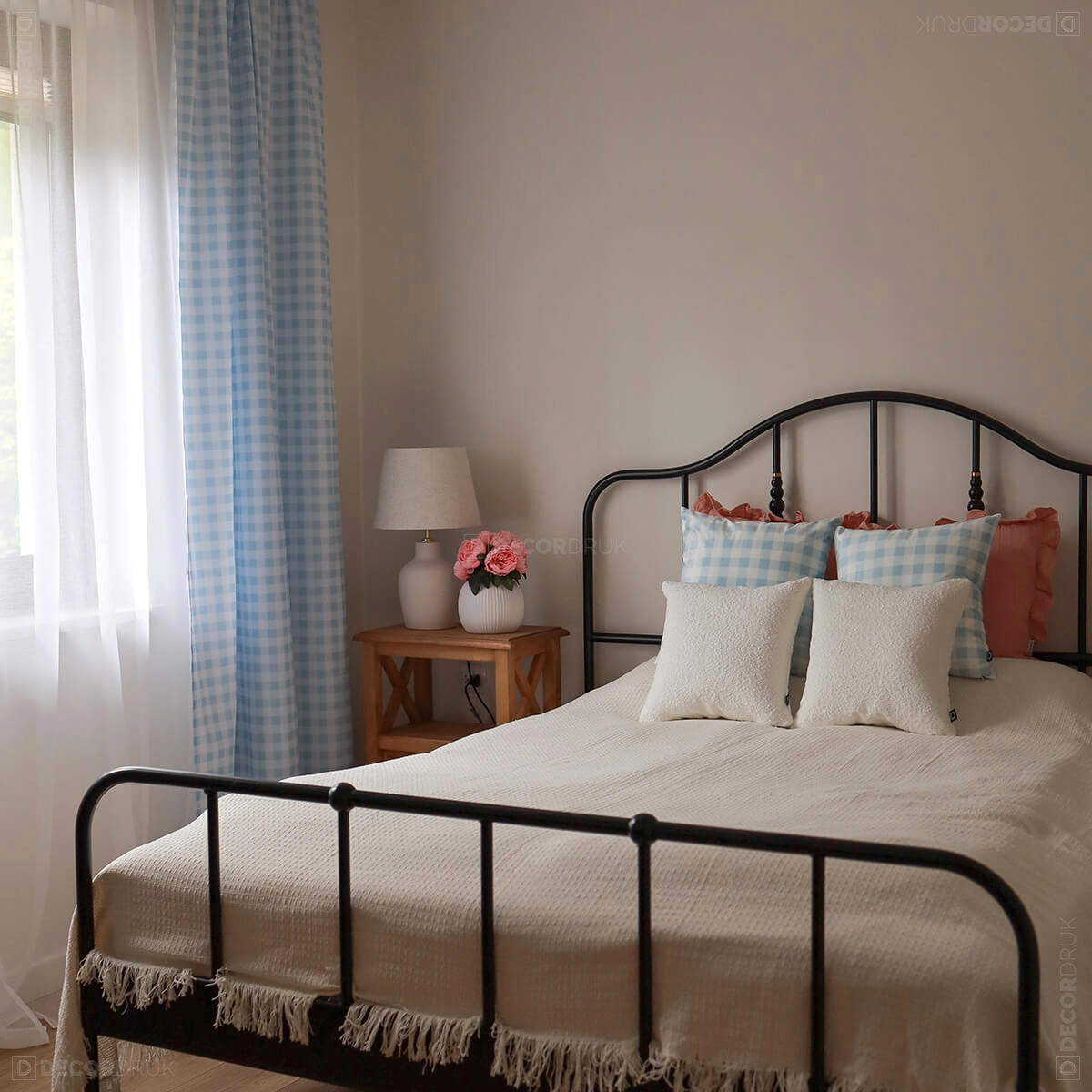 Schlafzimmer Vorhänge Caro blau