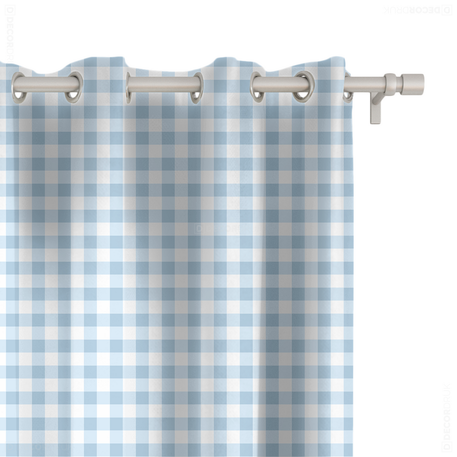 Küchenvorhang Karo Blau