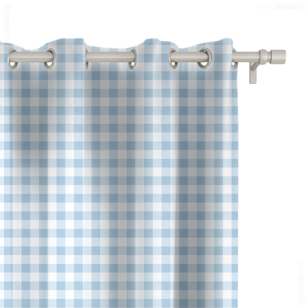 Küchenvorhang Karo Blau