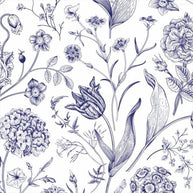 Vorhänge blaue Blumen Muster