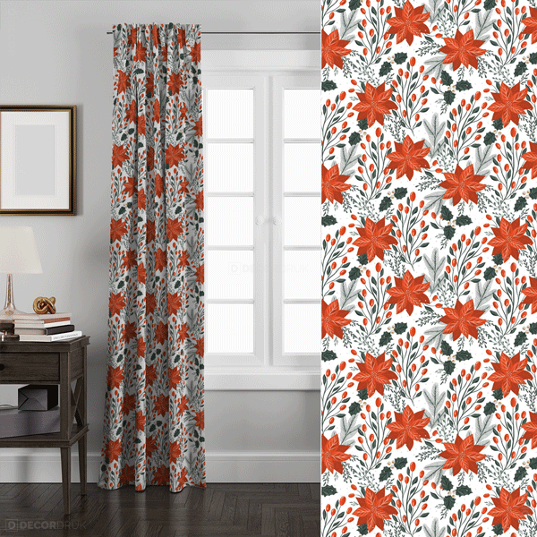 Muster Vorhang Winter Orange