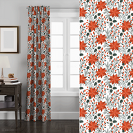 Muster Vorhang Winter Orange
