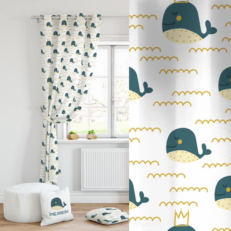 Kinderzimmer Vorhang mit Wal