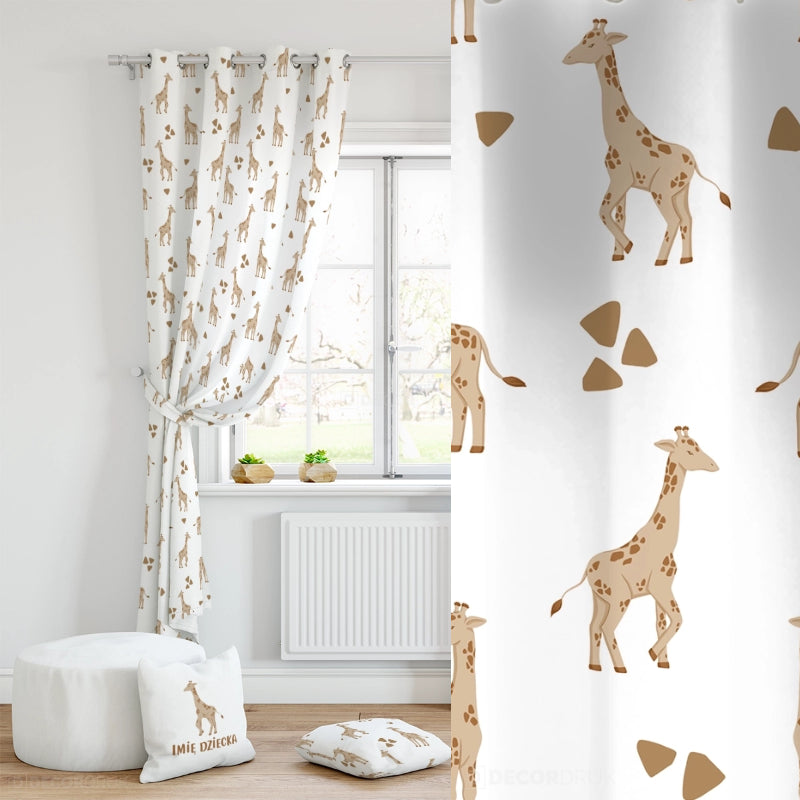 Braune Giraffen Kinderzimmer Vorhänge