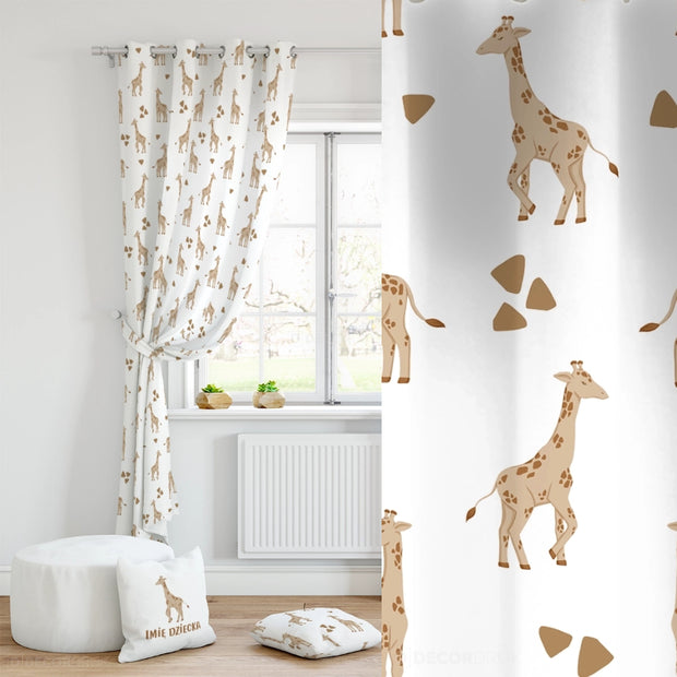 Braune Giraffen Kinderzimmer Vorhänge