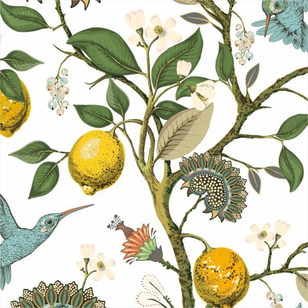 Muster Zitronen und Kolibris Vorhang