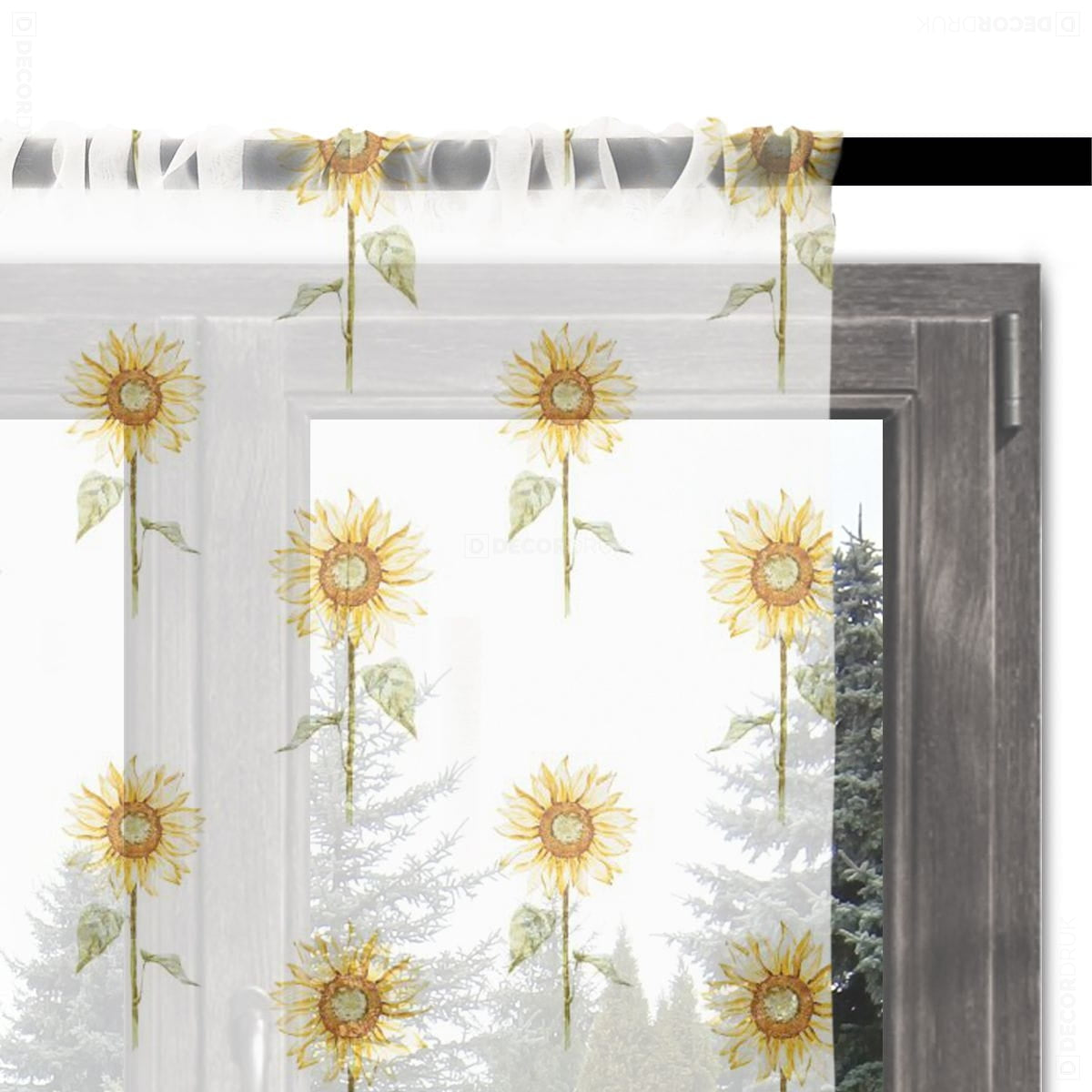 gardinen mit großen Sonnenblumen