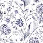 Vorhänge blaue Blumen Muster