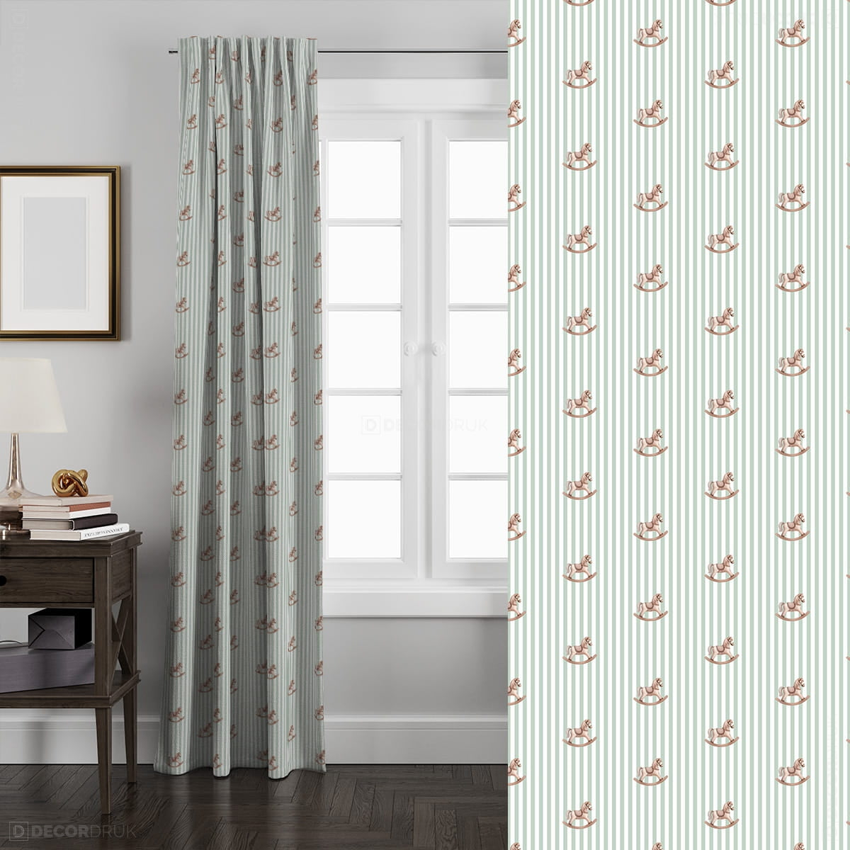 Vorhänge für Kinderzimmer mit Schaukelpferd