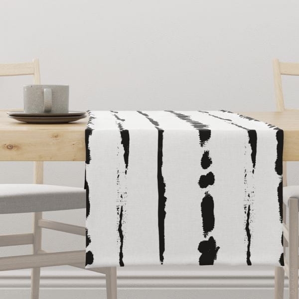 Tischläufer Tischdecke schwarz weiß