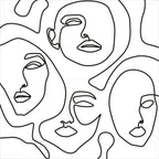 Muster Black&white Gesichter