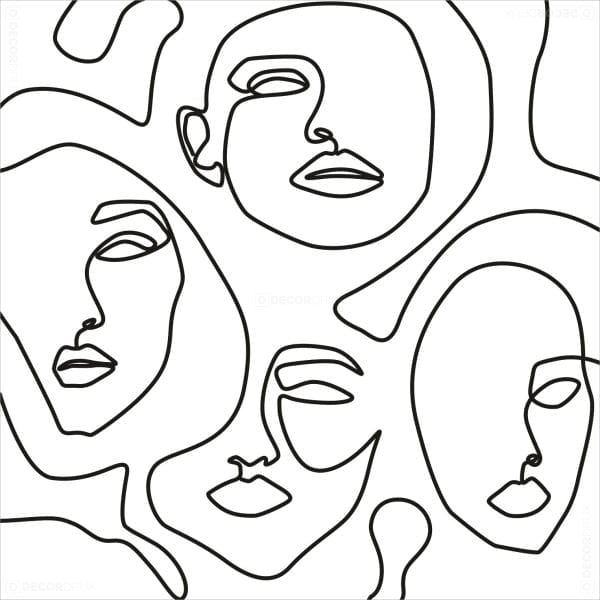 Muster Black&white Gesichter